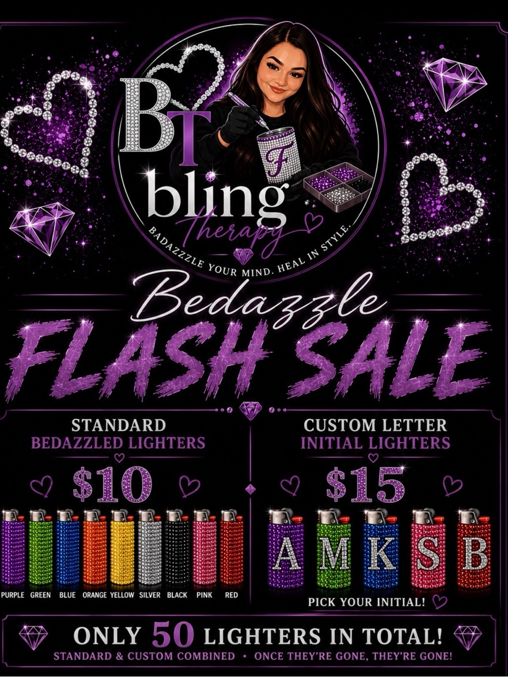 Hand-Blinged Lighters